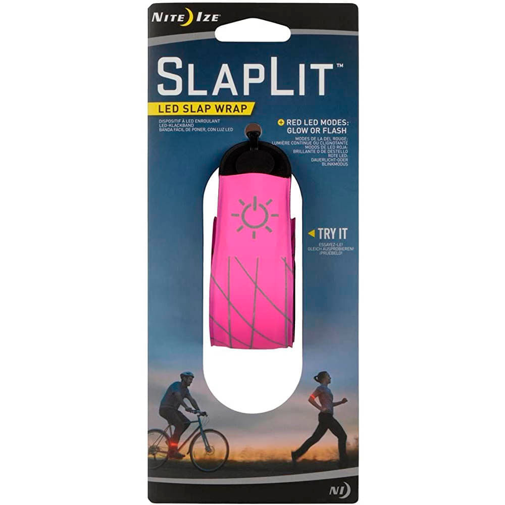 Imagen 2 del producto Brazalete led color rosado neón y rojo, 2 modos de iluminación, batería de litio reemplazable, visibilidad nocturna, para objetos de forma tubular