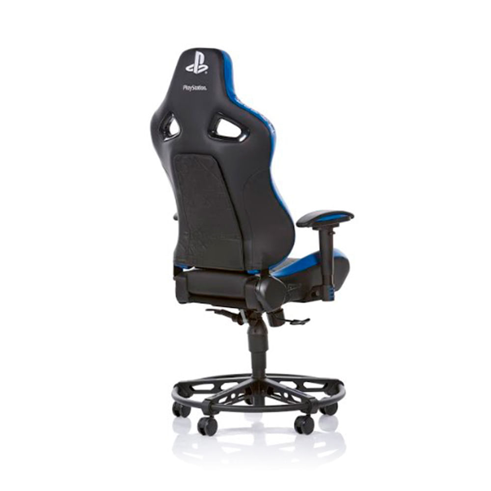 Imagen 2 del producto Silla gamer Playstation Playseat ruedas de alto transito, tapiz cuero, máx. 120 kg, inclinación 150°, negro y azul
