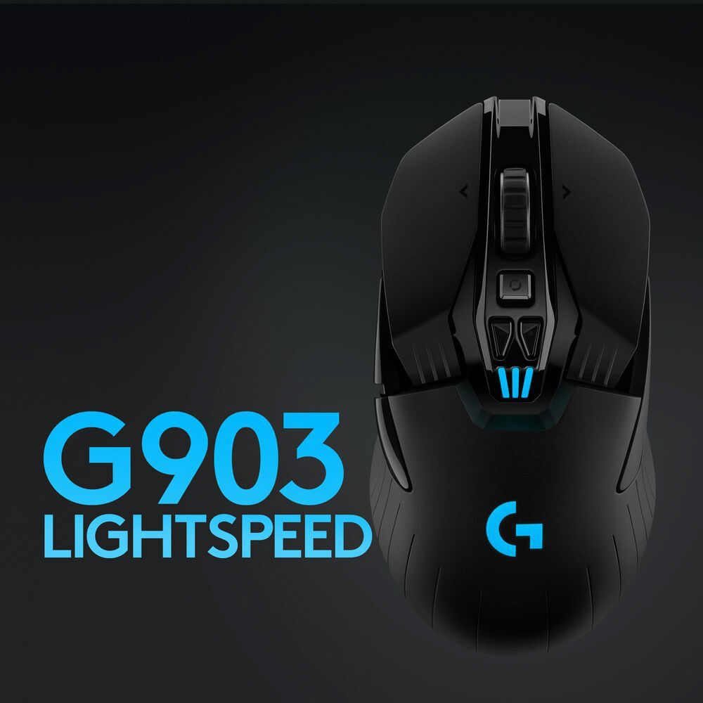 Imagen 2 del producto Mouse gamer inalámbrico Logitech G G903 Lightspeed, 16000 dpi, 11 botones, recargable, luces RGB