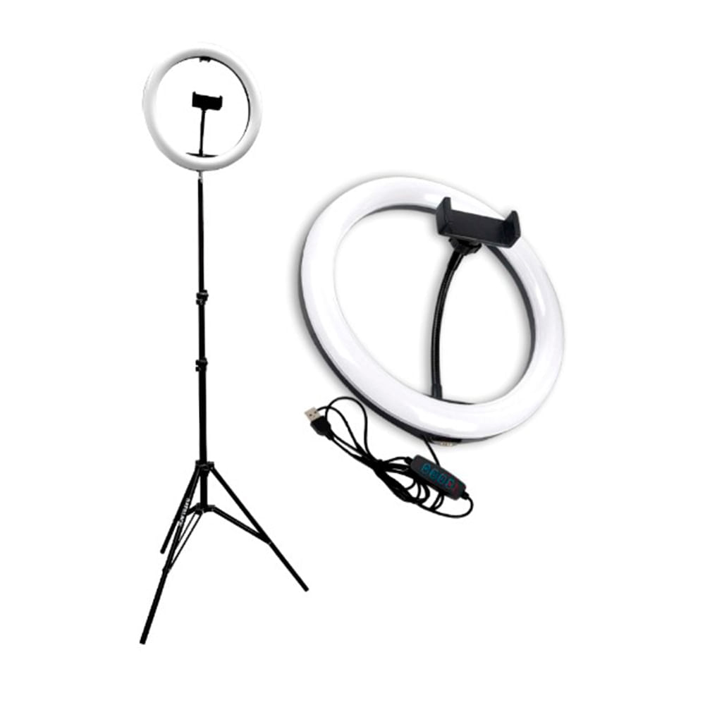Imagen 1 del producto Kit anillo de luz led Batblack 12"" 30 cm, 32w, 3 modos de iluminación