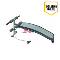 Banca curva Athletic para abdominales máx. 100 kg + 2 mancuernas + banda elástica