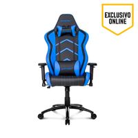 Silla gamer Akracing Player gas lift clase 4, tapiz cuero pu, máx. 150 kg, negro y azul
