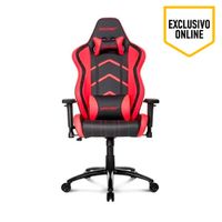 Silla gamer Akracing Player gas lift clase 4, tapiz cuero pu, máx. 150 kg, negro y rojo