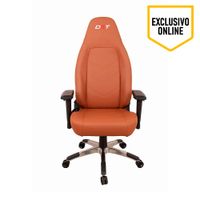 Silla de oficina DXT reclinable 180°, cuero PU, 150 kg, marrón