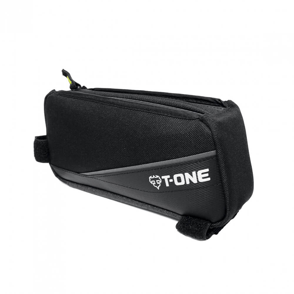 Imagen 2 del producto Bolso para marco de bicicleta T-One 3 compartimientos, 600 denier nylon, 21 x 9.5 x 5 cm
