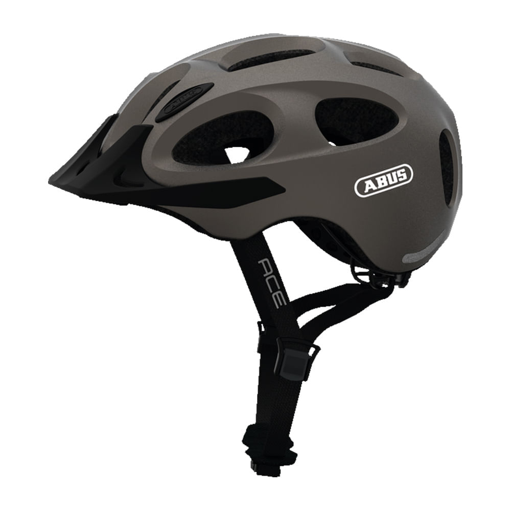 Imagen 1 del producto Casco Youn-I Ace Abus L luz led trasera, ajustable, 5 entradas, 12 salidas, 56-61 cm, metalic silver