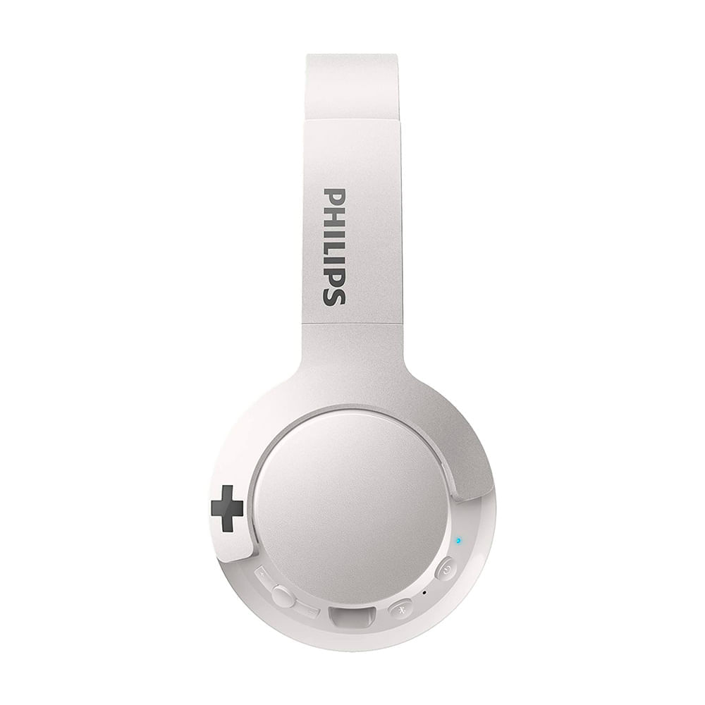 Imagen 2 del producto Audífonos bluetooth on ear Philips Bass+ micrófono incorporado, máx. 12 horas, control de música y llamdas, blanco