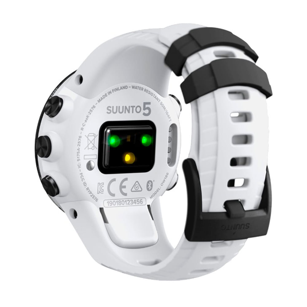 Imagen 2 del producto Smartwatch Suunto 5, ideal para entrenamientos,sumergible 50 metros,hasta 14 días de duración bateria,más de 80 modos de deporte, color negro blanco