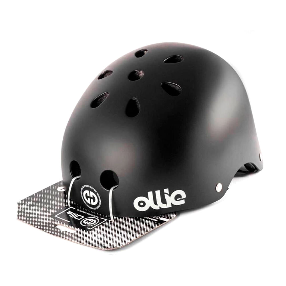 Imagen 1 del producto Casco Ollie estilo urbano talla L color negro mate, regulable, correa ajustable, 11 vías de ventilación, EPS, tamaño de cabeza 58-62 cm