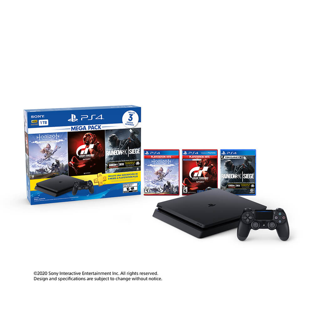 Imagen 2 del producto Consola PS4 1TB + Tom Clancy'S Rainbow Six Siege + Horizon Zero Dawn + Gran Turismo Sport + PS Plus 3 meses
