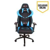 Silla gamer DXT Racing gas lift clase 4, tapiz cuero pu, máx. 150 kg azul