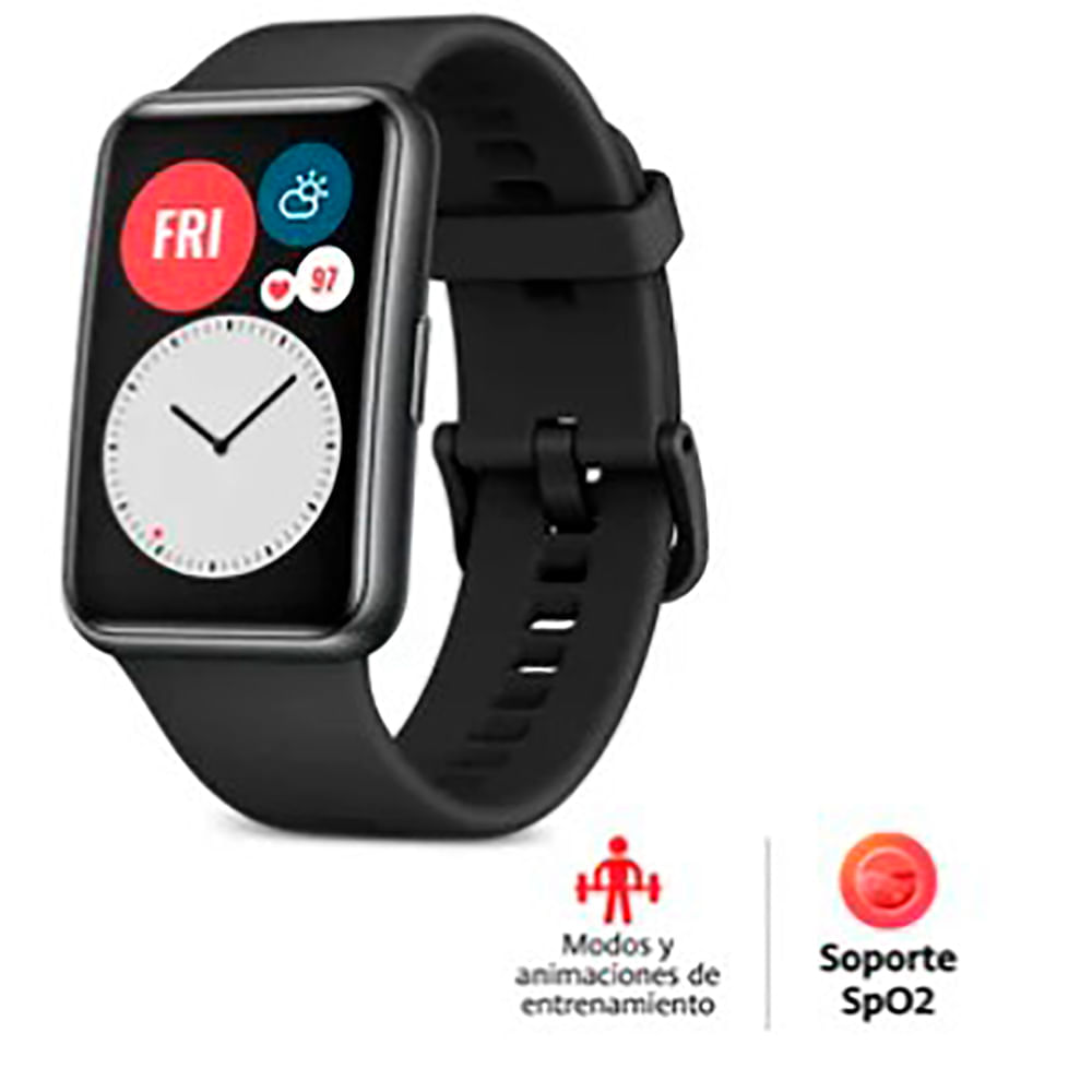 Imagen 2 del producto Smartwatch Huawei Watch Fit gps, resistente al agua, máx. 10 días, 96 modos deportivos, 1.64"", negro