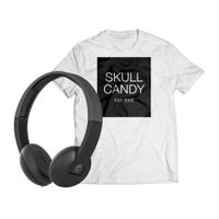 Audífonos bluetooth on ear Skullcandy Uproar micrófono incorporado, máx. 10 horas, control de música y llamadas, negro + polo talla estándar