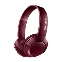 Audífonos bluetooth on ear Philips Bass+ micrófono incorporado, máx. 12 horas, control de música y llamadas, rojo