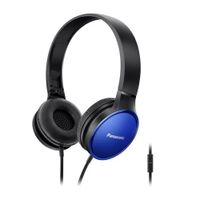 Audífonos on ear con micrófono Panasonic HF300ME almohadillas acolchadas, conector 3.5 mm, control de llamadas, azul