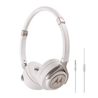 Audífonos on ear con micrófono Motorola Pulse 2 almohadillas acolchadas, conector 3.5 mm, control de llamadas, blanco