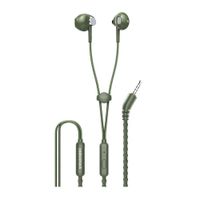 Audífonos in ear con micrófono Radioshack trenzado de pulsera, conector 3.5 mm, control de llamadas, verde