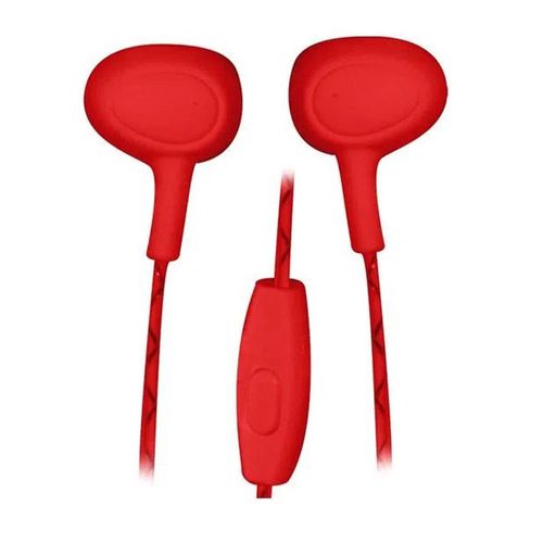 Audífonos in ear con micrófono Izuum almohadillas de silicona, conector 3.5 mm, control de llamadas, rojo