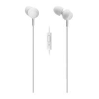 Audífonos in ear con micrófono Panasonic RP-TCM360E almohadillas de silicona, conector 3.5 mm, control de música y llamadas, blanco