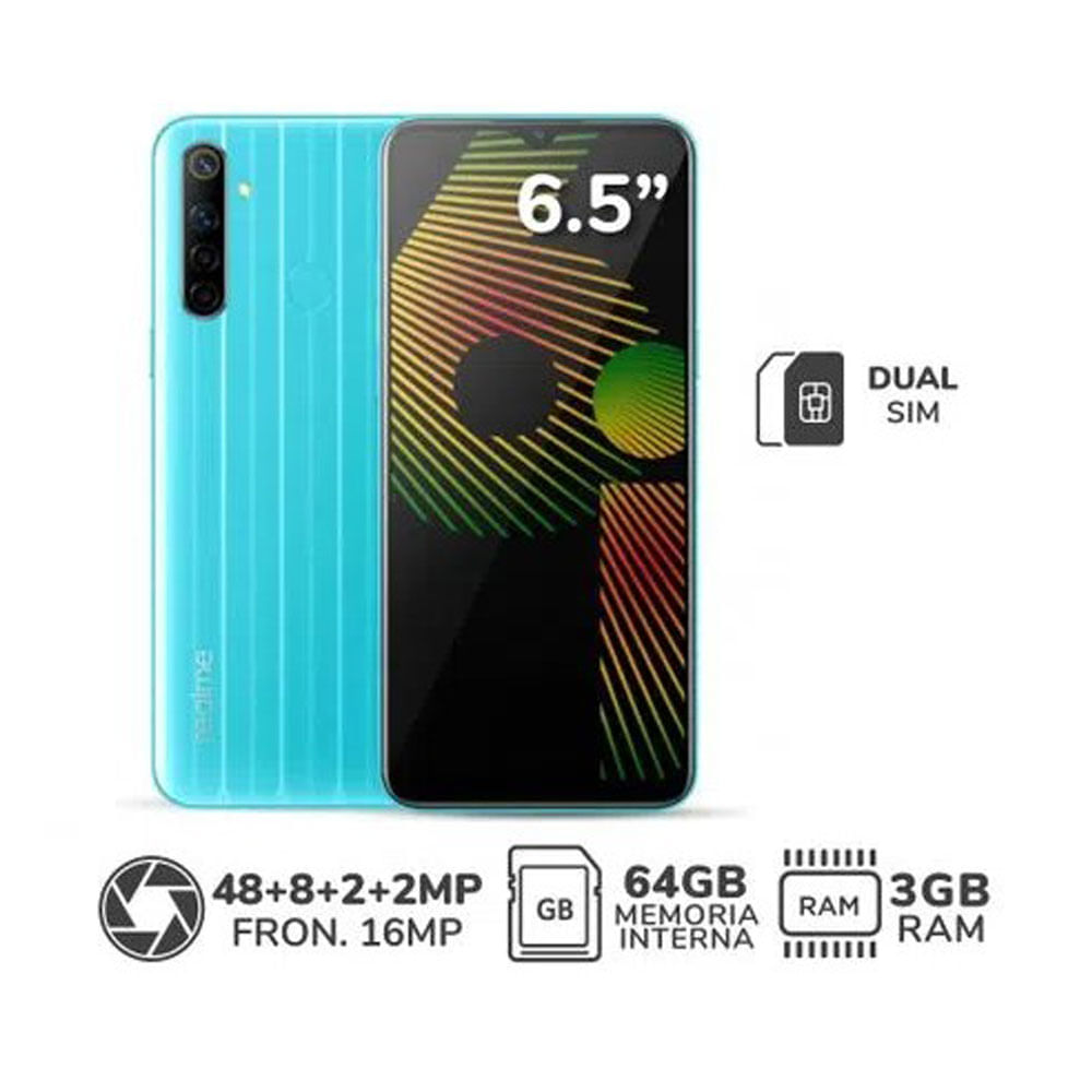Imagen 2 del producto Celular Realme 6I 64GB, 3GB ram, cámara principal 48MP + 8MP + 2MP+ 2MP, frontal 16MP, 6.5"", MediaTek, azul soda