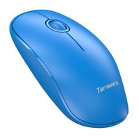 Mouse inalámbrico Coolbox Teraware silencioso, bluetooth, 1600 dpi, 3 botones, usa pilas, celeste