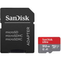 Micro SDXC con adaptador Sandisk Clase 10 U1 512GB 90MB/s