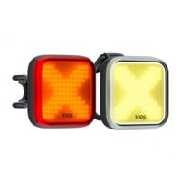 Pack luz delantera y posterior Knog Blinder X hasta 200 lúmenes/hasta 100 lúmenes, luces blanco/rojo, recargable USB