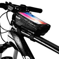 Bolso de bicicleta para celular Wildman impermeable, 6.5"", carcasa rígida, correas de velcro y cierre