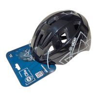 Casco para niño Ollie talla L negro, regulable, correa ajustable, protector de barbilla, 13 vías de ventilación, 54-55 cm