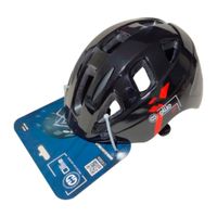 Casco para niño Ollie talla M negro, regulable, correa ajustable, protector de barbilla, 13 vías de ventilación, 52-53 cm
