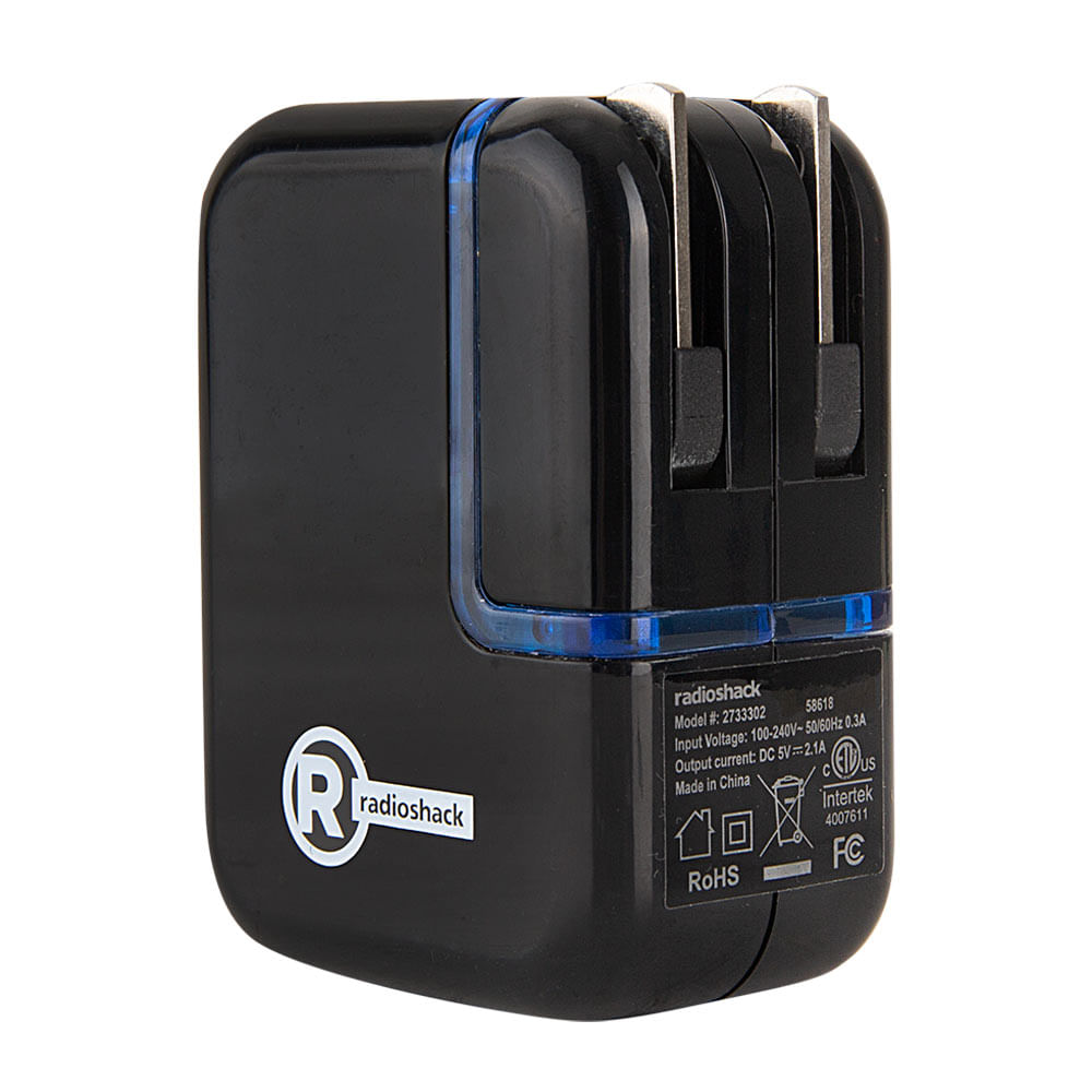 Imagen 2 del producto Adaptador de carga Radioshack dual, 2 puertos usb, 2.1A, negro