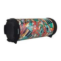 Parlante bluetooth Coolbox con subwoofer, batería recargable, grafiti multicolor
