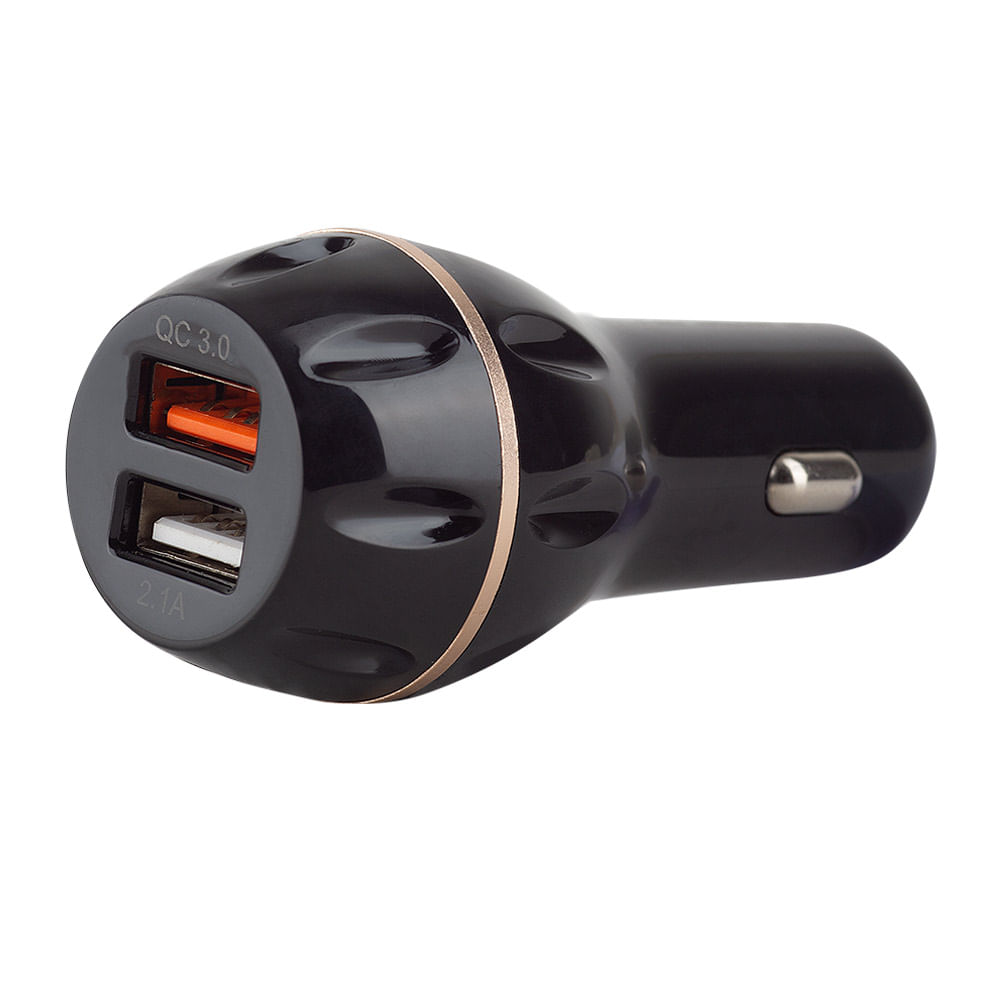 Imagen 2 del producto Cargador de auto Coolbox Teraware dual, 2 puertos usb, QC 3.0, carga rápida, negro