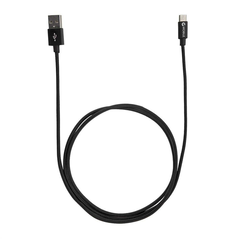 Imagen 2 del producto Cable micro usb a usb Coolbox GMobile 1 m, forrado de nylon, negro