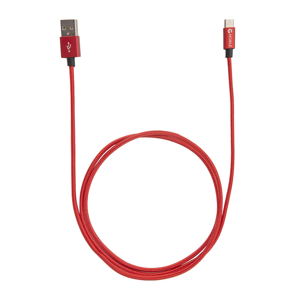 Imagen 2 del producto Cable micro usb a usb Coolbox GMobile 1 m, forrado de nylon, rojo