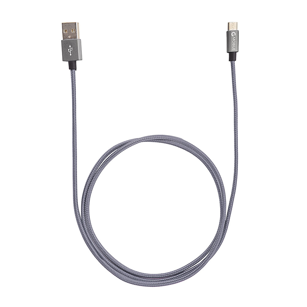 Imagen 2 del producto Cable micro usb a usb Coolbox GMobile 2 m, forrado de nylon, gris