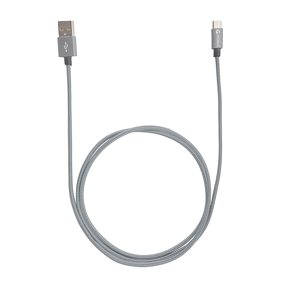Imagen 2 del producto Cable micro usb a usb Coolbox GMobile 2 m, forrado de nylon, plata