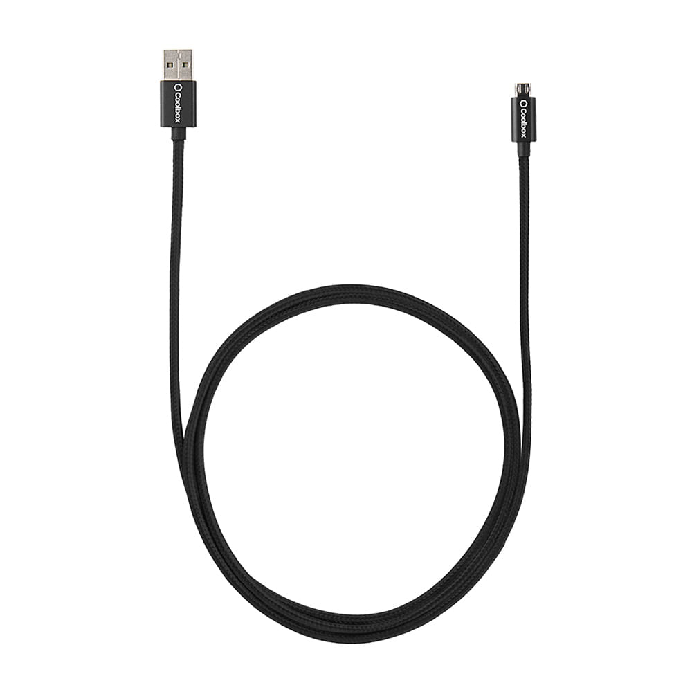 Imagen 2 del producto Cable micro usb a usb Coolbox nylon reforzado 1 m negro