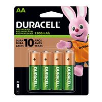 Pilas recargables Duracell AA x4