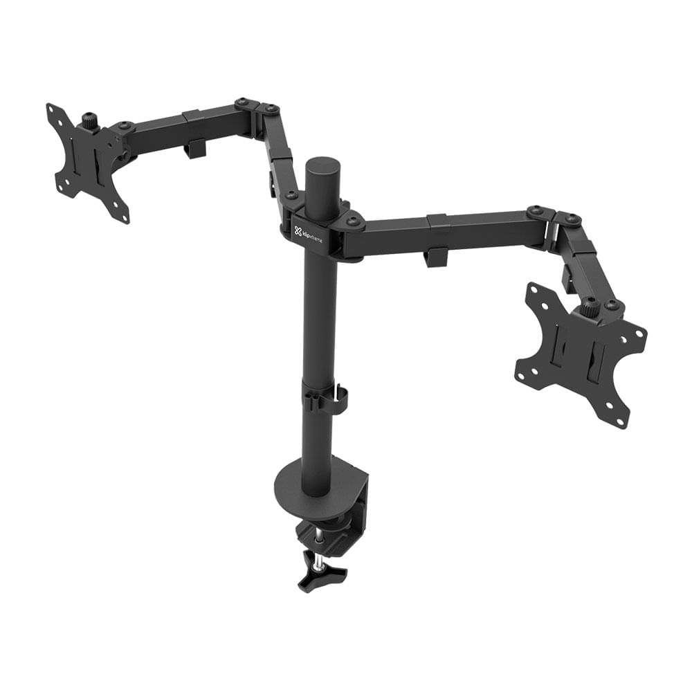 Rack soporte Klip Xtreme para 2 monitores 13" - 32", flexible, carga máx. 8 kg, negro