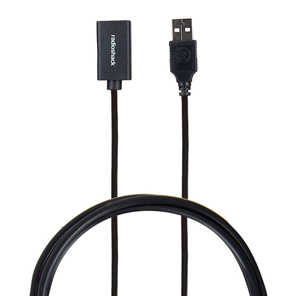 Cable extensión Radioshack de usb 2.0, 1.8 metros, negro