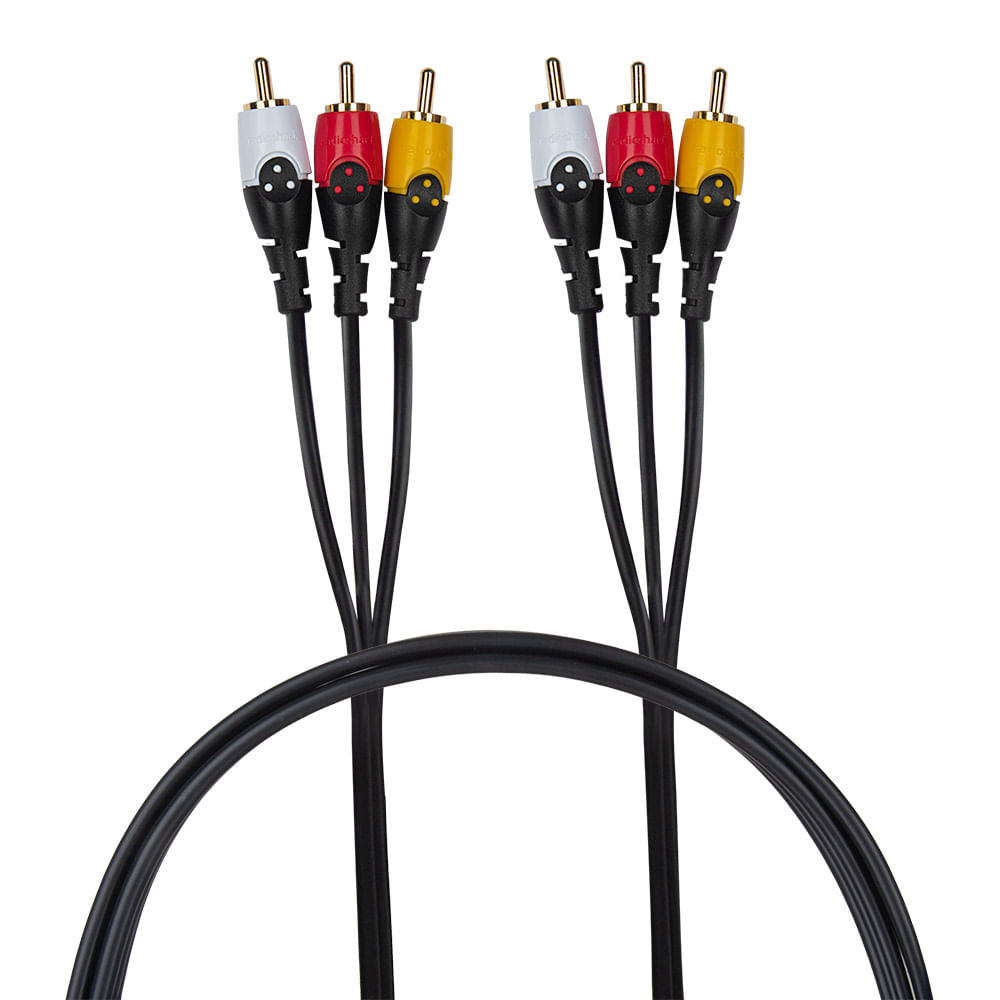 Cable Radioshack 3RCA a 3RCA, 2.7 m, negro