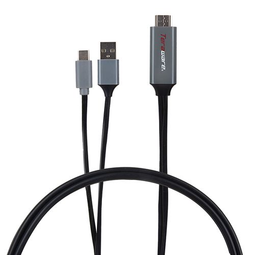 Cable tipo C a HDMI Coolbox Teraware + cable USB auxiliar 2 m
