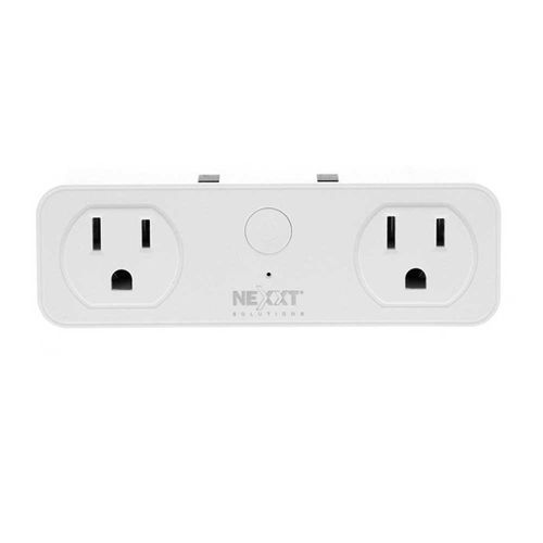 Enchufe inteligente wifi Nexxt NHP-D610 220V, 2 tomacorrientes universales, 2 puertos usb