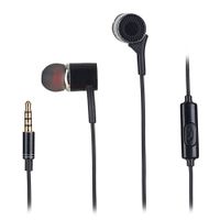 Audífonos in ear con micrófono Izuum cable espiral, 3.5 mm, control de llamadas, negro