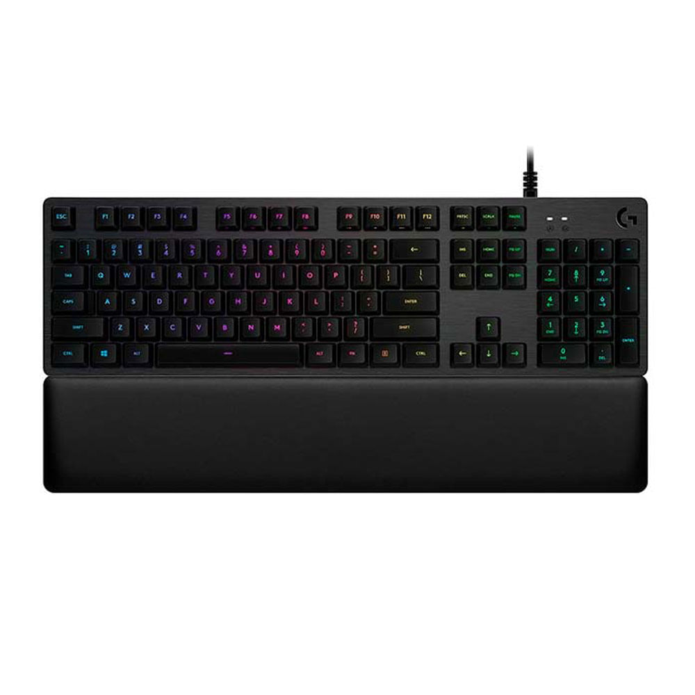 Teclado gamer alámbrico Logitech G513 Lightsync, conexión USB, mecánico, reposa manos, RGB