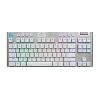 Teclado gaming inalámbrico Logitech G915 Lightsync, bluetooth, mecánico, RGB, blanco