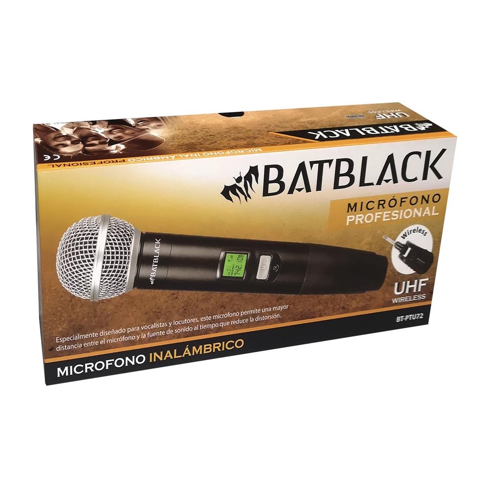 Imagen 2 del producto Micrófono inalámbrico Batblack BT-PTU72 cobertura 60 m