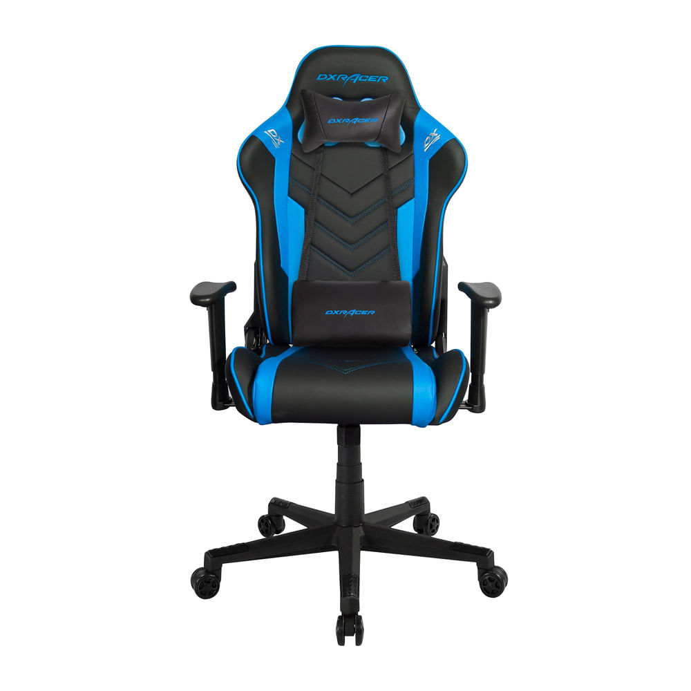 Imagen 2 del producto Silla gamer DXRacer O Series gas lift clase 3, tapiz cuero pu, máx. 100 kg, inclinación 90 - 135°, negro y azul