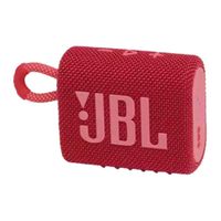 Parlante bluetooth JBL Go 3 potencia 4.2W, resistente al agua IP67, hasta 5 horas de reproducción, puerto de carga USB Tipo-C, rojo